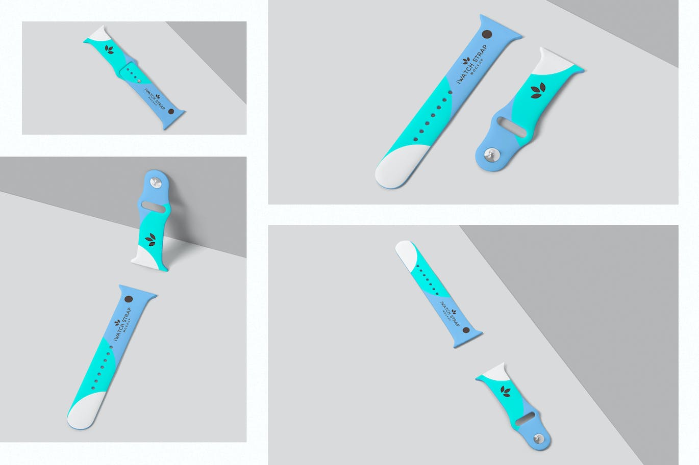 iWatch橡胶表带品牌设计样机 iWatch Rubber Strap Mockups 样机素材 sucaiwan.com