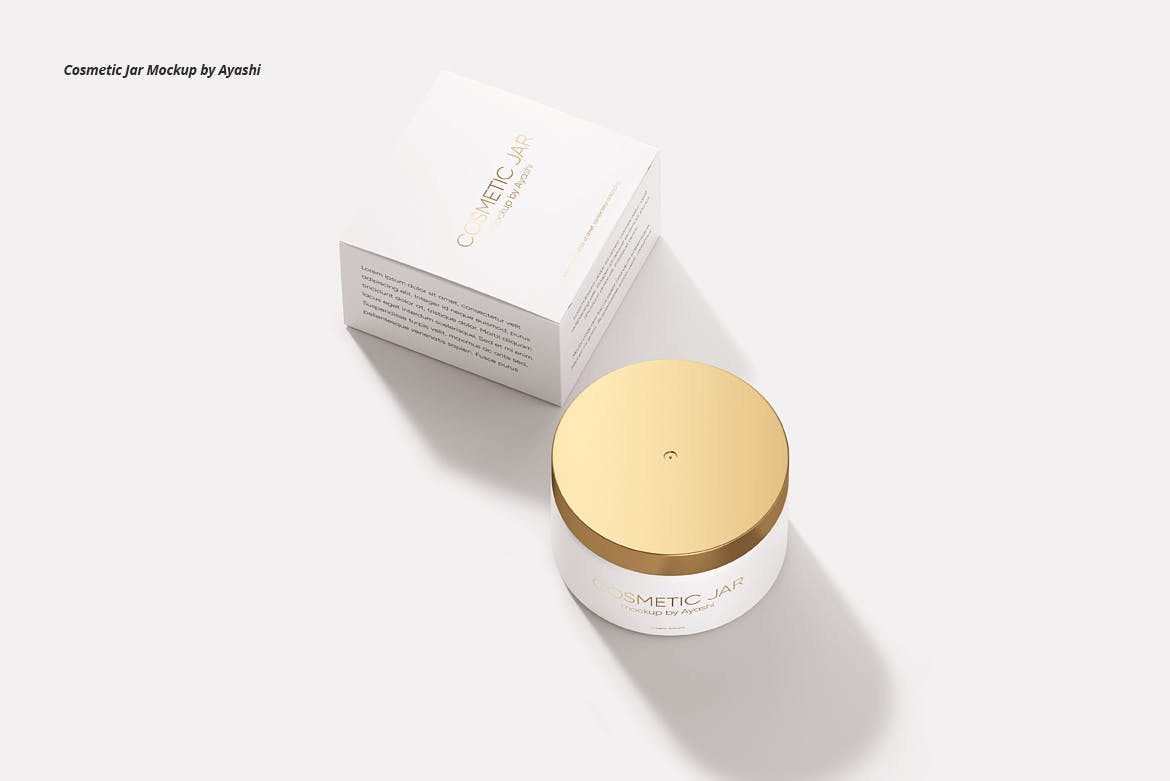 化妆品罐和盒子包装设计样机 Cosmetic Jar and Box Mockup 样机素材 sucaiwan.com