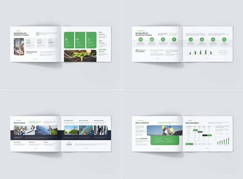 新能源企业画册InDesign设计模板 样机素材 sucaiwan.com