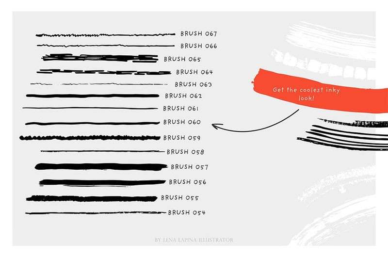 80个干油墨AI矢量笔刷 笔刷资源 sucaiwan.com