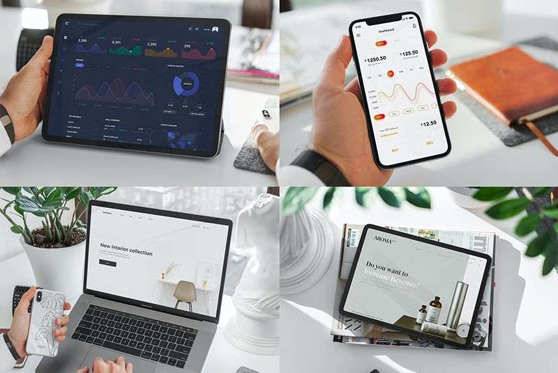 商务场景电子设备UI设计样机模板PSD 样机素材 sucaiwan.com