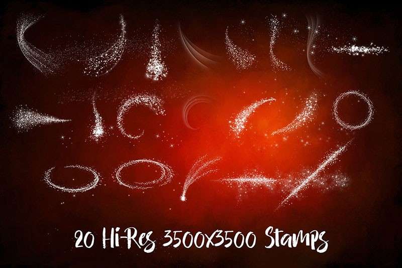 30个闪亮光效Procreate笔刷 笔刷资源 sucaiwan.com