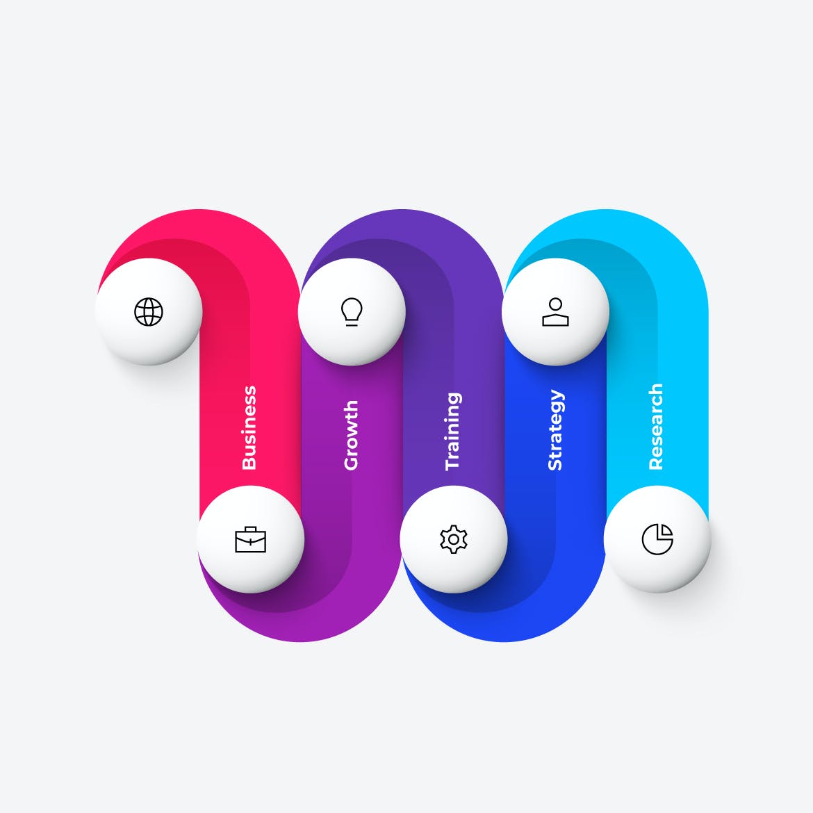 创意流程图信息图表元素集 Infographics Elements Set 幻灯图表 sucaiwan.com