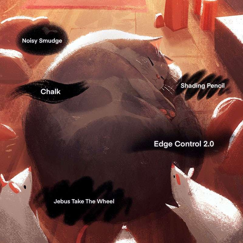 61个专业插画PS和Procreate笔刷，附插画创作视频 笔刷资源 sucaiwan.com