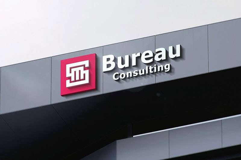 企业大楼标志LOGO展示样机PSD模板 样机素材 sucaiwan.com