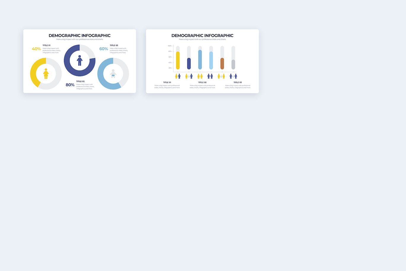 人口统计信息图表矢量模板 Business Demographics Illustrator Infographics 幻灯图表 sucaiwan.com