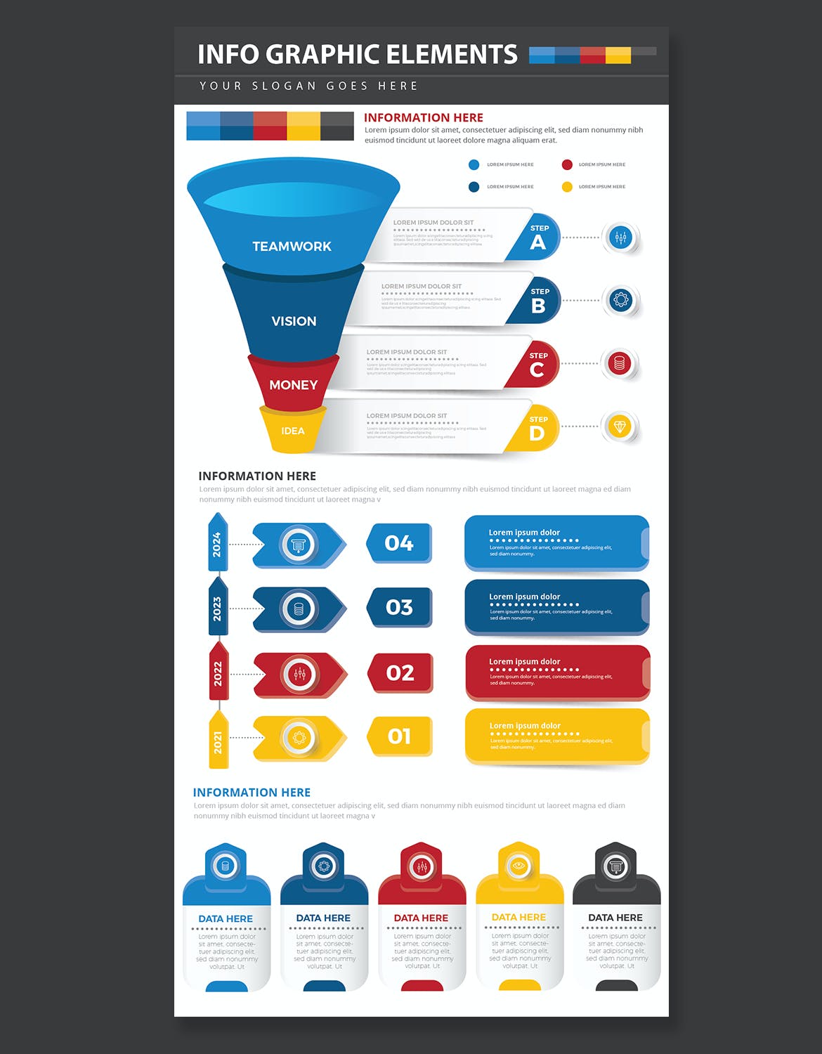 多用途通用信息图表元素模板 Infographic Elements 幻灯图表 sucaiwan.com