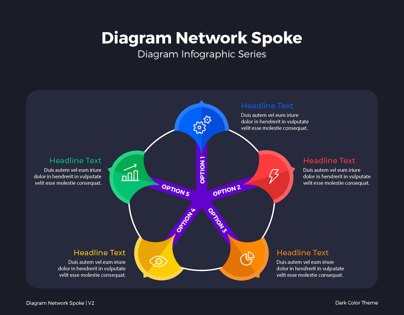 网络车轮图表矢量素材v2 Diagram Network Spoke V2 幻灯图表 sucaiwan.com
