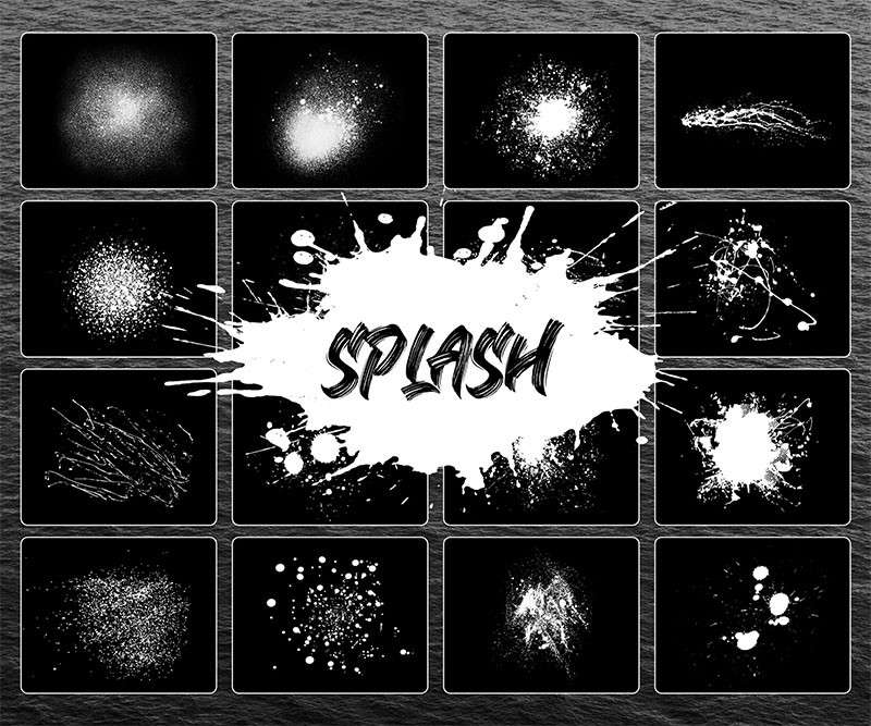 飞溅、滴溅、喷溅Procreate喷墨笔刷 笔刷资源 sucaiwan.com