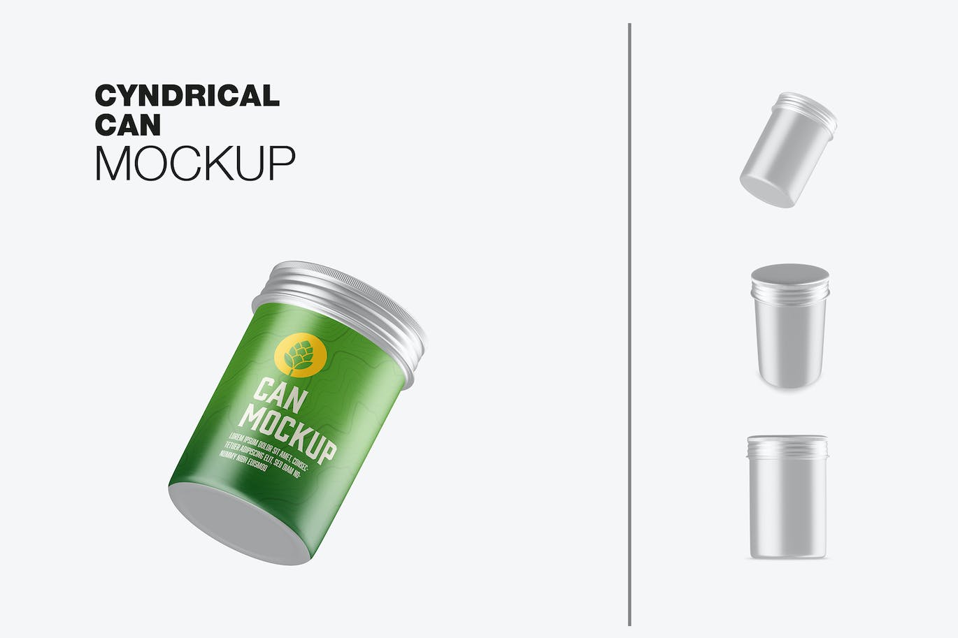 拧盖锡罐包装设计样机 Set Colored Tin Mockup 样机素材 sucaiwan.com