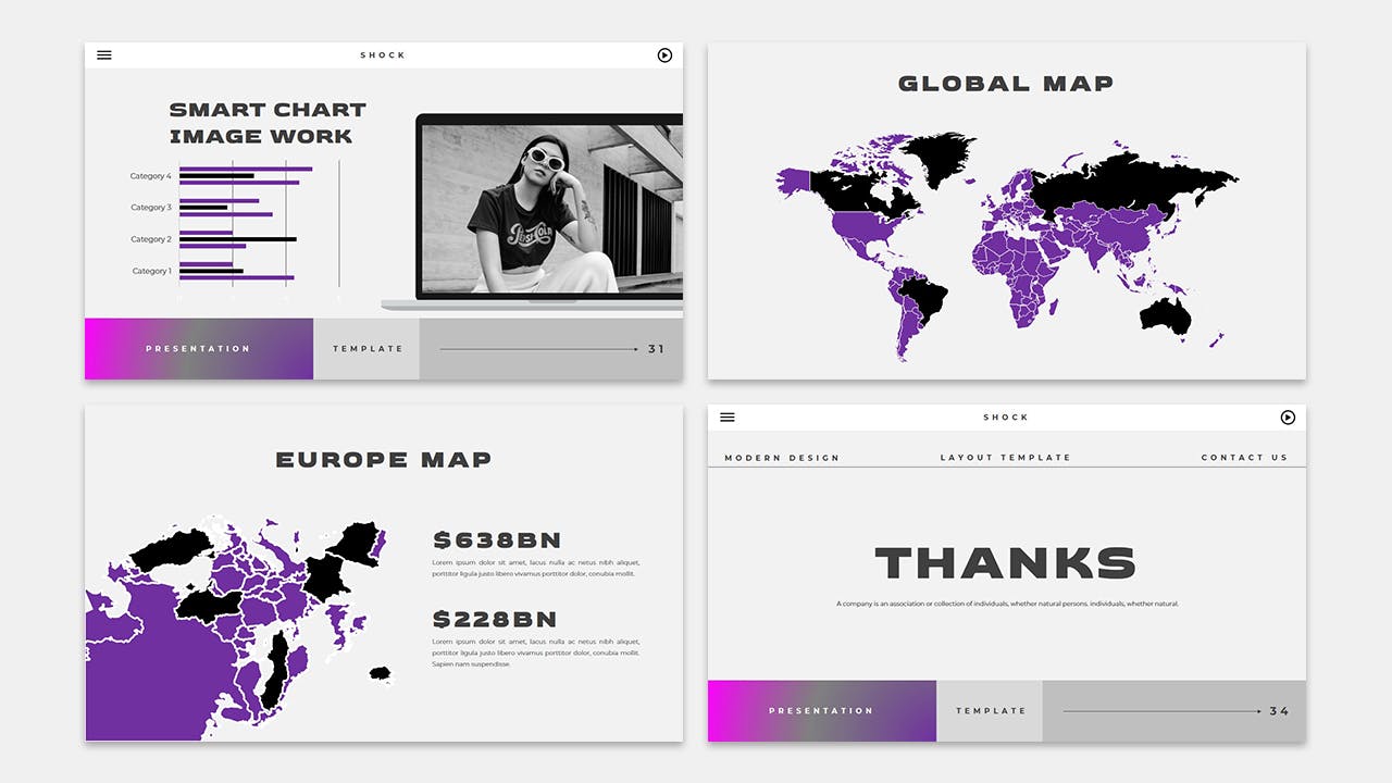 时尚模特摄影幻灯片演示PPT模板 Shock – Business Presentation PowerPoint Template 幻灯图表 第5张-素材湾丨精选海外优质设计素材资源 时尚模特摄影幻灯片演示PPT模板 Shock – Business Presentation PowerPoint Template 幻灯图表 sucaiwan.com