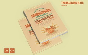 感恩节海报传单设计模板 Thanksgiving Flyer Template