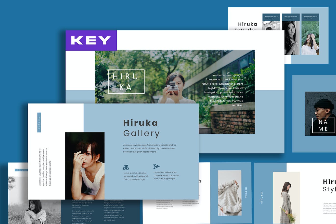 时装产品发布Powerpoint模板下载 Hiruka Powerpoint Template 幻灯图表 sucaiwan.com