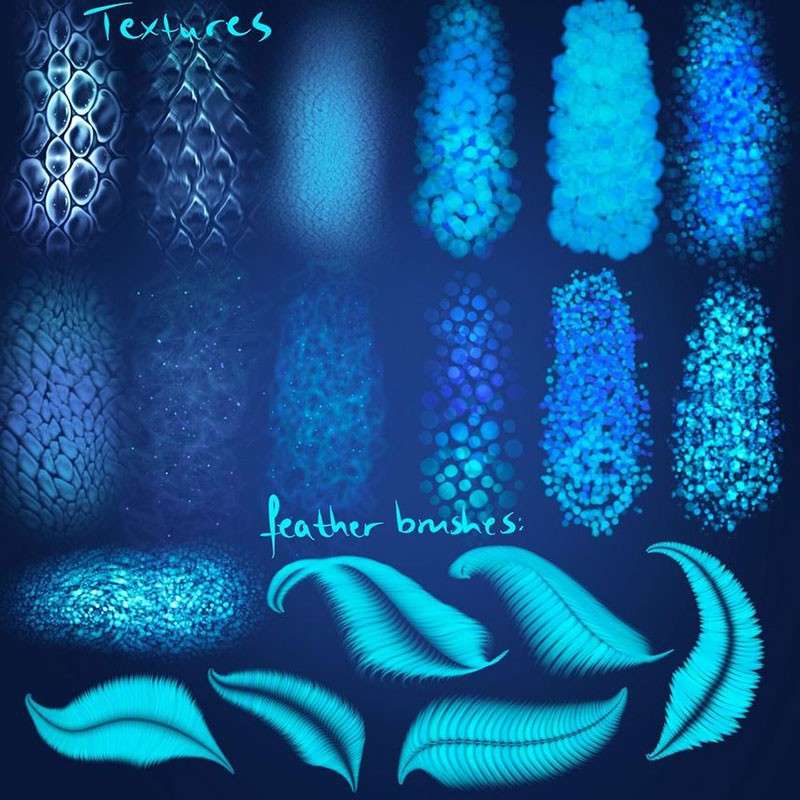 80个动物鳞角、羽毛图案Procreate笔刷 笔刷资源 sucaiwan.com