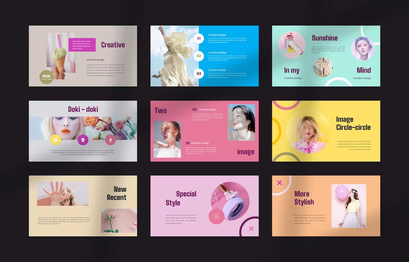 时尚提案演示PPT幻灯片模板下载 Porcelain PowerPoint 幻灯图表 sucaiwan.com