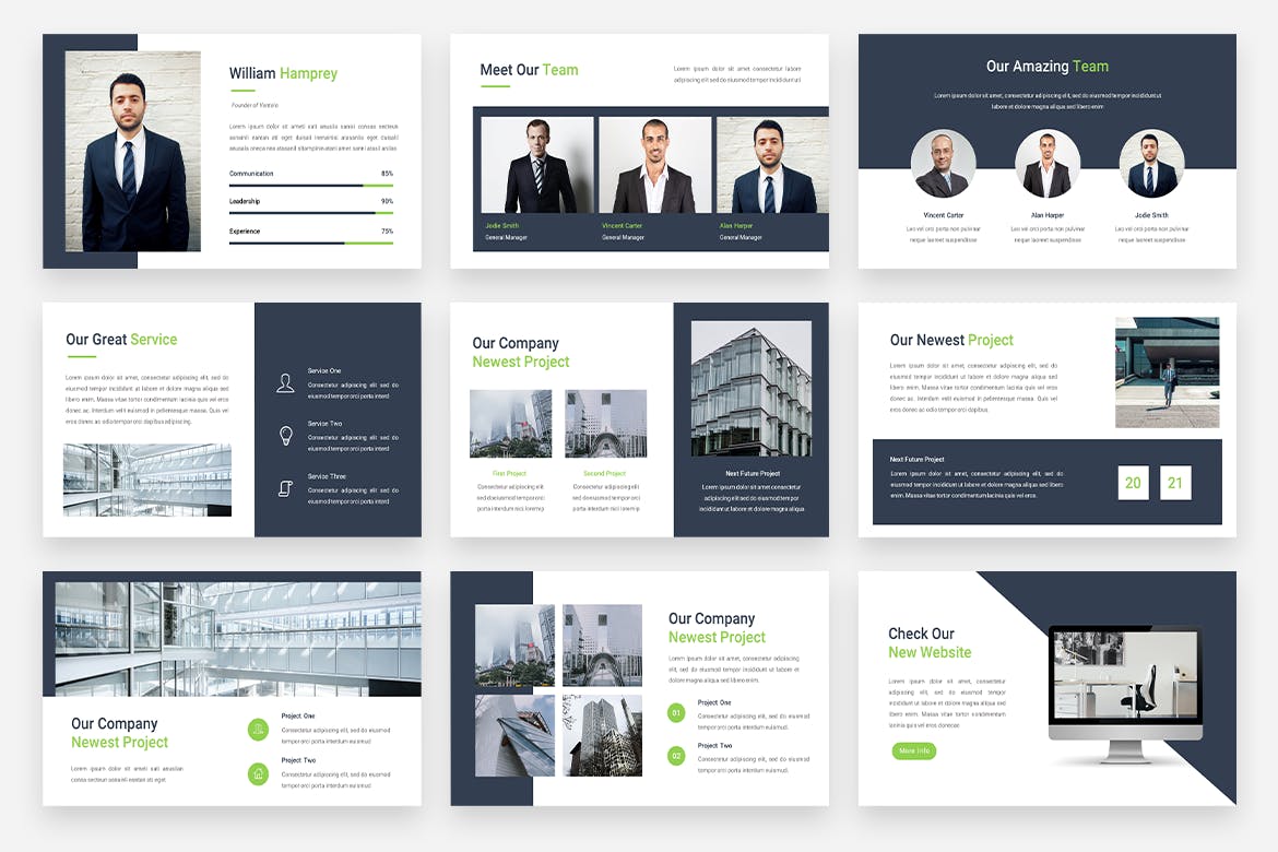 企业年度报告PPT创意模板 Corporate – Business PowerPoint Template 幻灯图表 sucaiwan.com