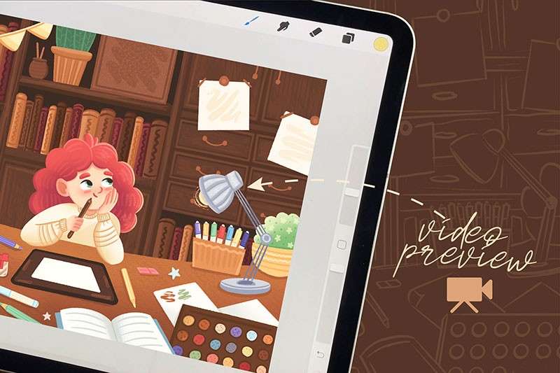 Procreate儿童插画笔刷 笔刷资源 sucaiwan.com