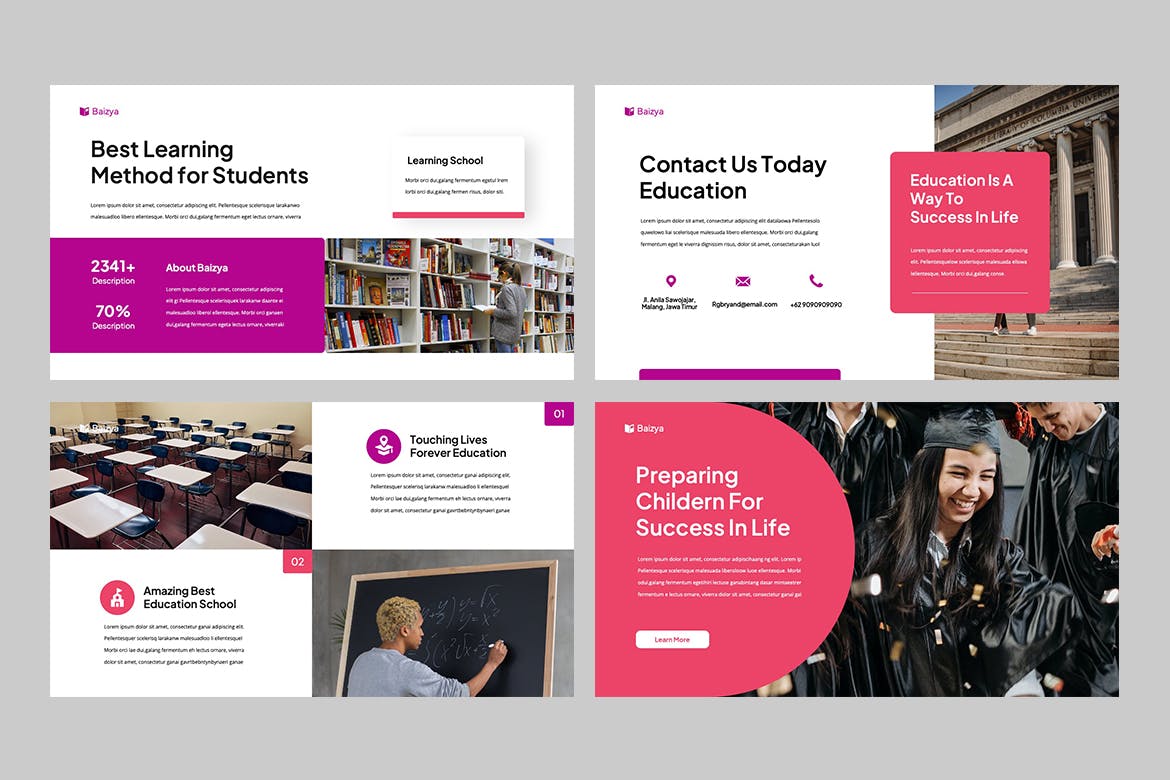 教育方式交流PPT模板下载 BAIZYA – Education Powerpoint 幻灯图表 sucaiwan.com