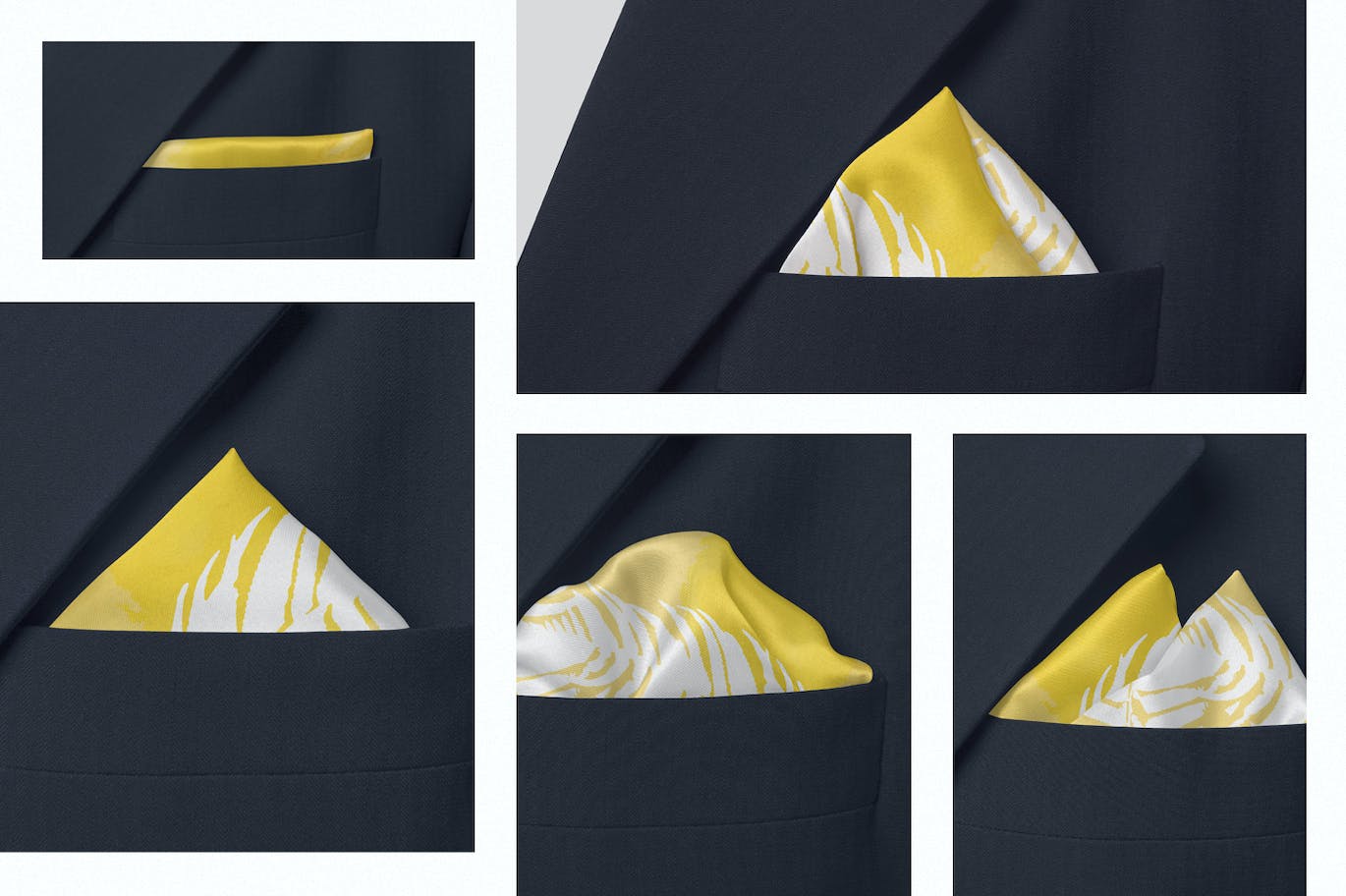 西装袋丝巾方巾设计样机 Pocket Square Mockups 样机素材 sucaiwan.com