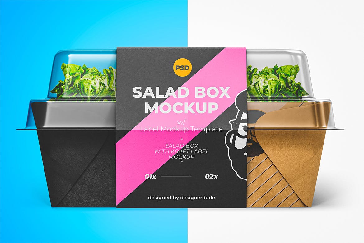 沙拉食品包装盒设计样机模板 Salad Box Mockup Template 样机素材 sucaiwan.com