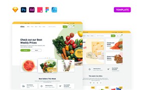 现代杂货店网站模板 Grocery Store Template