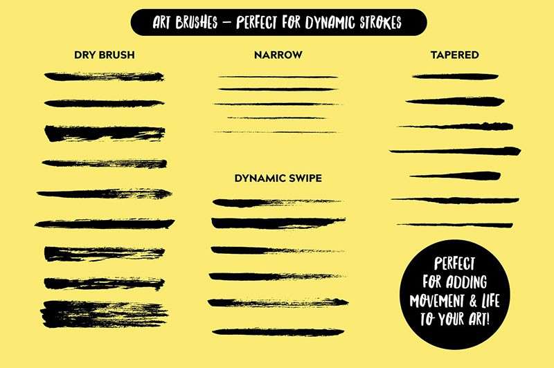 AI油墨画笔刷套装 笔刷资源 sucaiwan.com