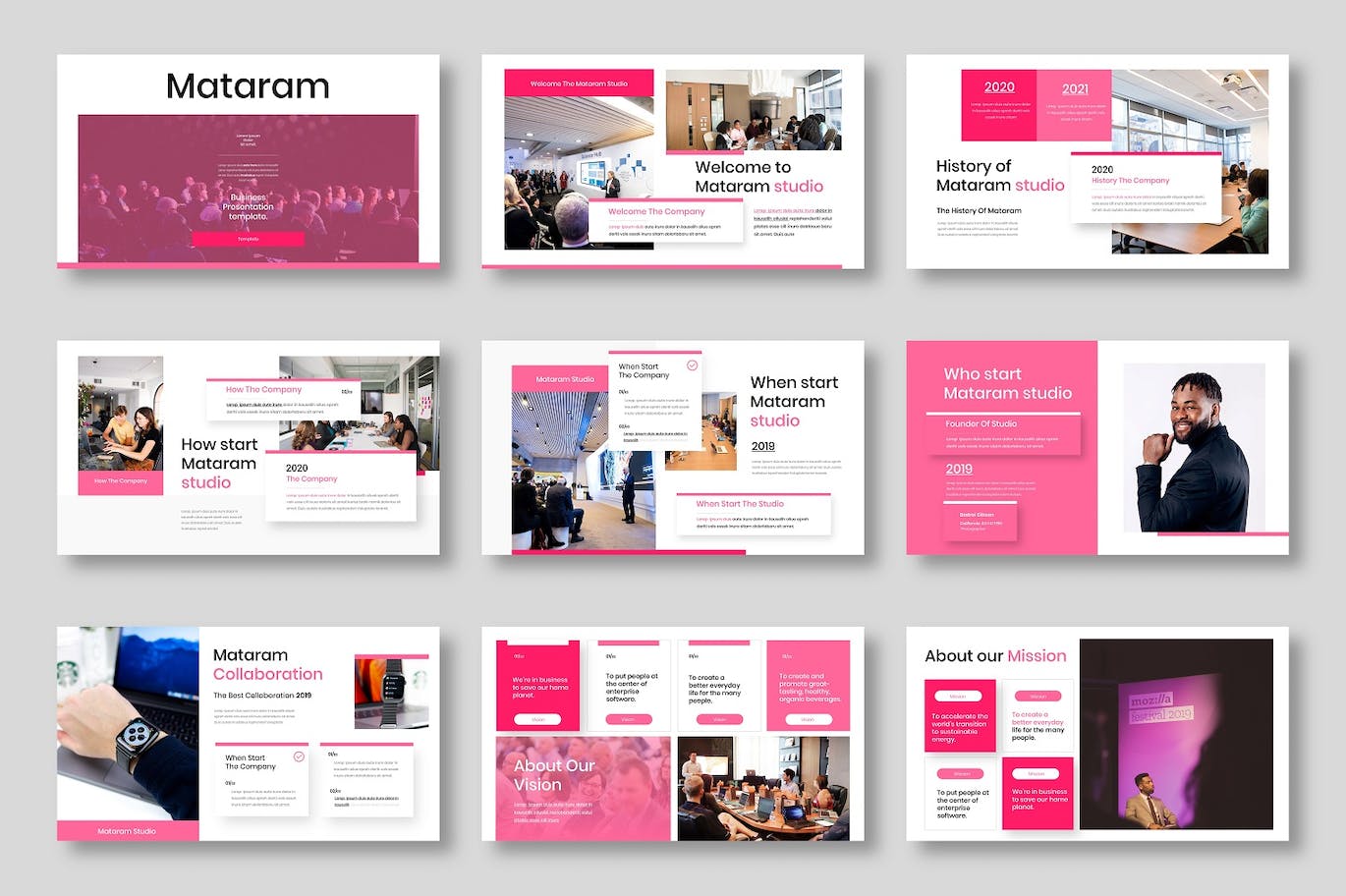 企业路演推广演示PPT模板 Mataram – Business PowerPoint Template 幻灯图表 sucaiwan.com