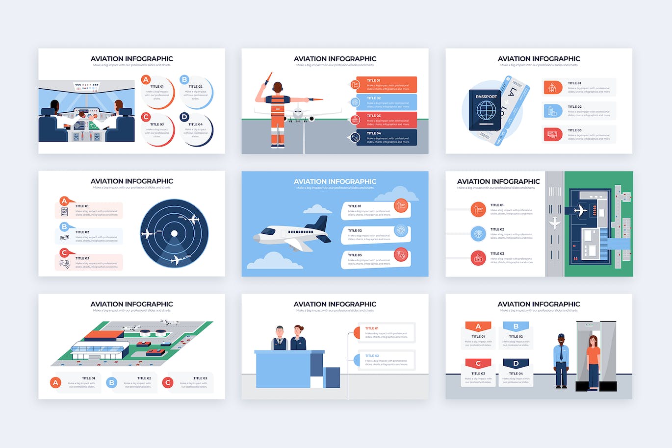 机场航空信息图表矢量模板 Education Aviation Illustrator Infographics 幻灯图表 sucaiwan.com