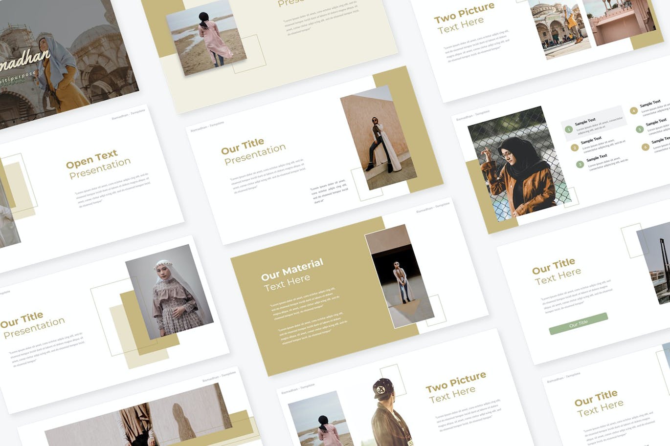 头巾服装品牌PPT演示幻灯片模板 Ramadhan Multipurpose PowerPoint 幻灯图表 第1张-素材湾丨精选海外优质设计素材资源 头巾服装品牌PPT演示幻灯片模板 Ramadhan Multipurpose PowerPoint 幻灯图表 sucaiwan.com