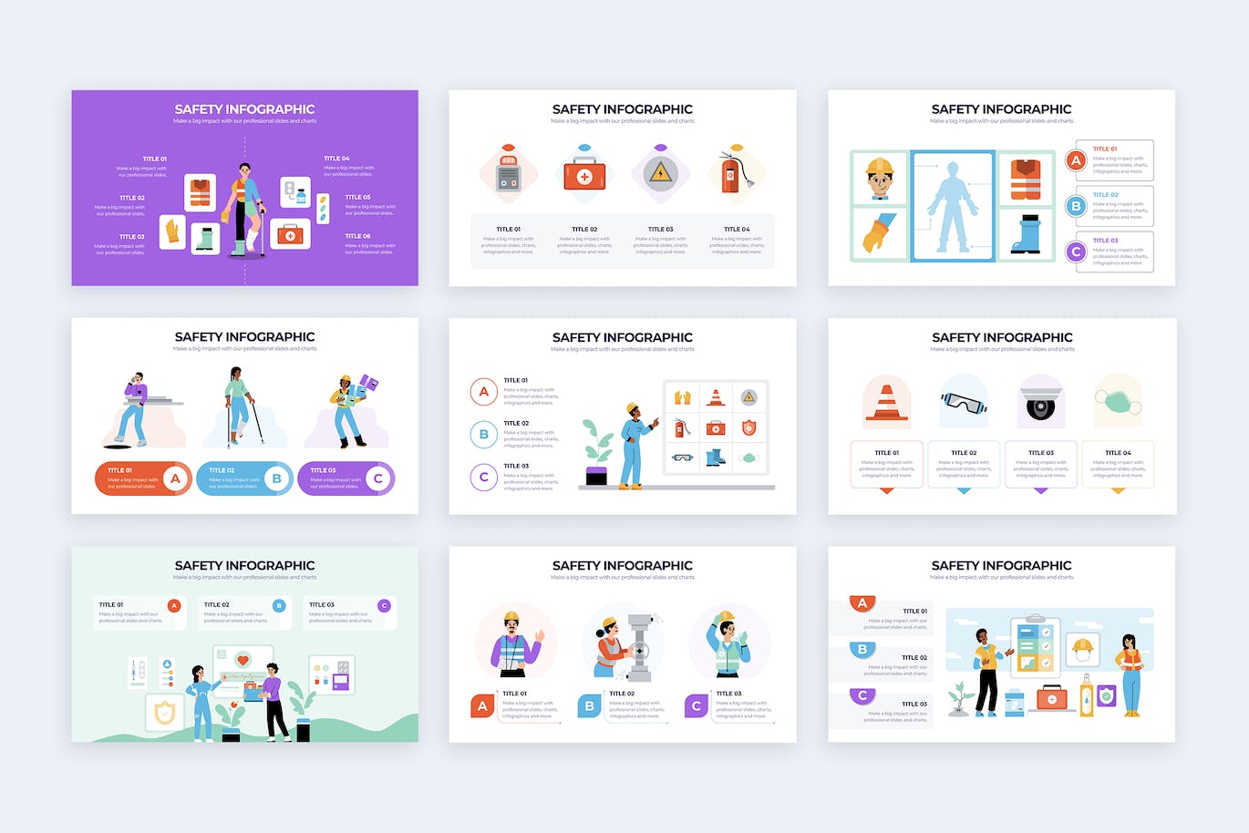 安全防护信息图表矢量模板 Business Safety Illustrator Infographics 幻灯图表 sucaiwan.com