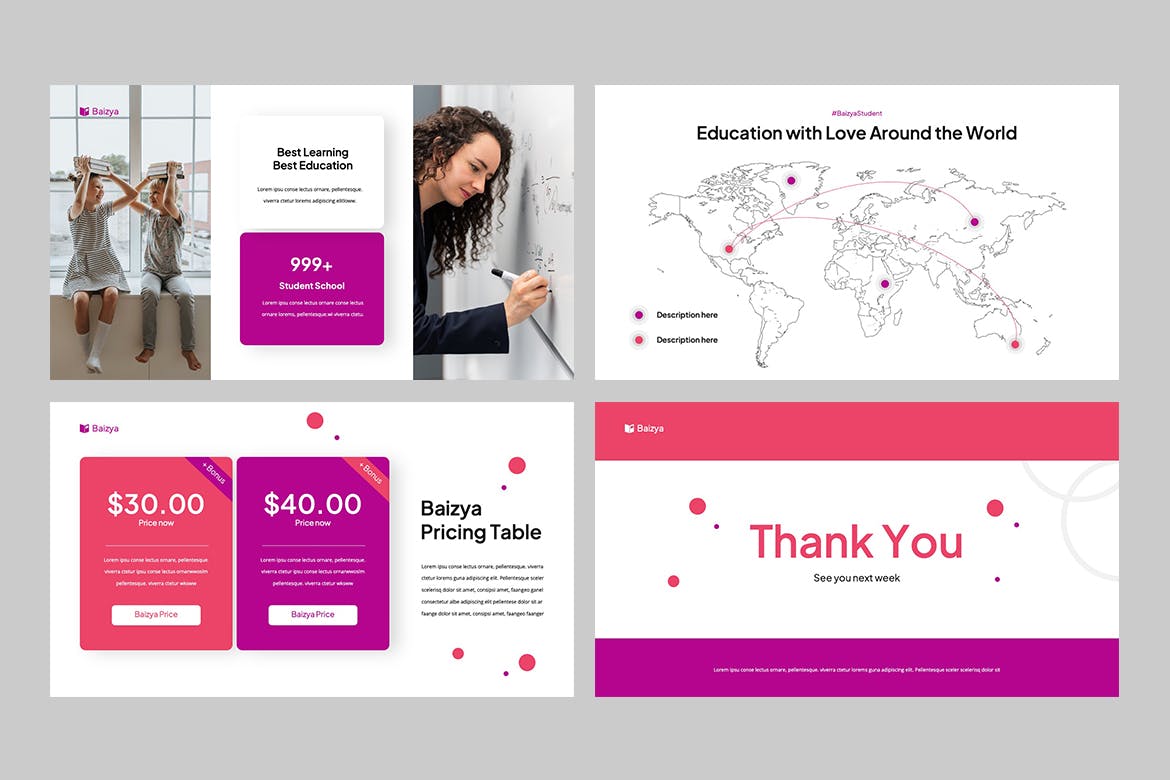 教育方式交流PPT模板下载 BAIZYA – Education Powerpoint 幻灯图表 sucaiwan.com