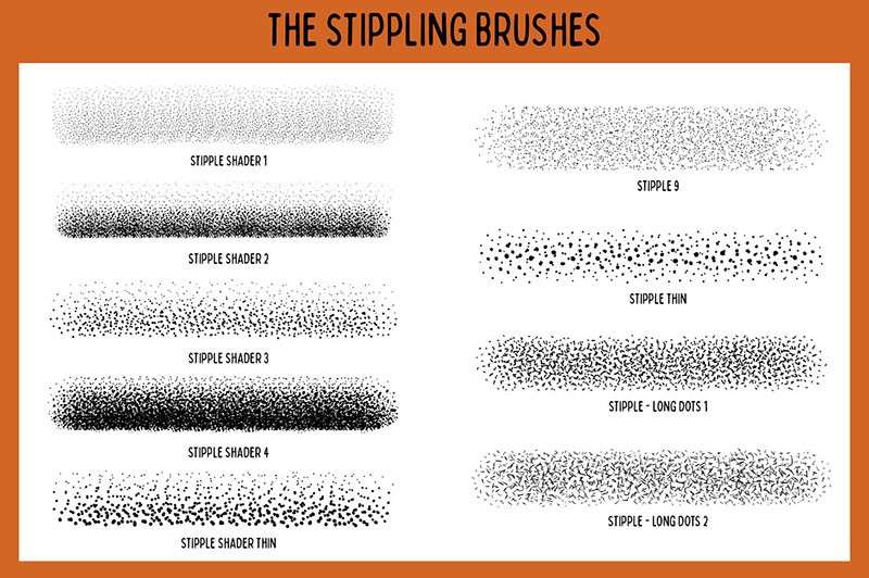 Procreate和AI点绘着色笔刷 笔刷资源 sucaiwan.com