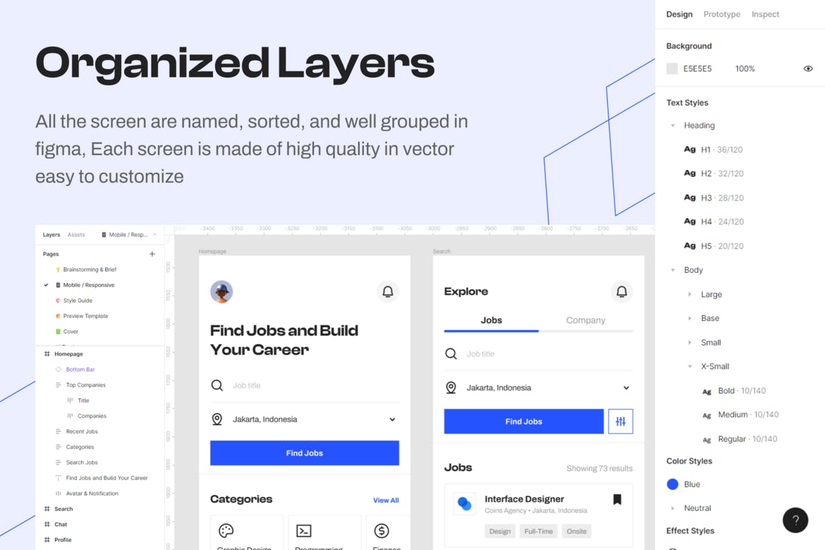 求职者/职业门户App移动应用程序UI模板 Job Finder – Mobile App UI Kit Template APP UI sucaiwan.com