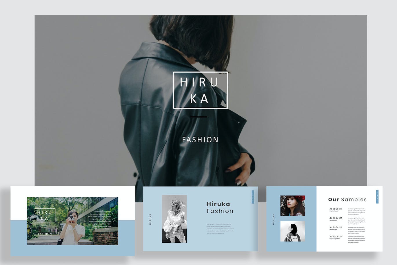 时装产品发布Powerpoint模板下载 Hiruka Powerpoint Template 幻灯图表 sucaiwan.com