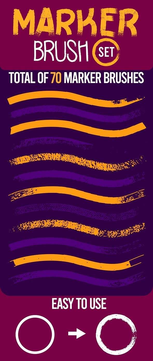 70个马克笔手绘AI笔刷 笔刷资源 sucaiwan.com