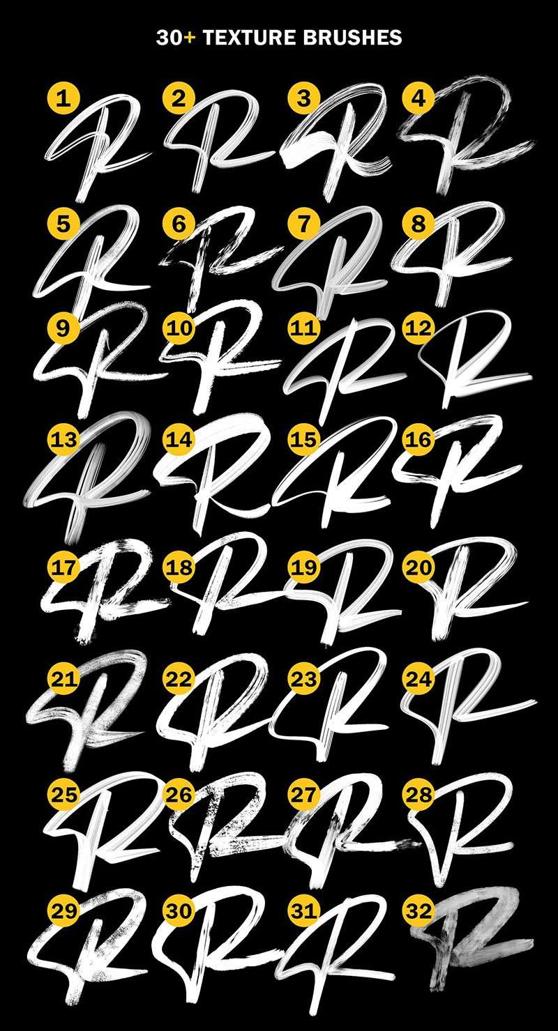 32个签名设计Procreate笔刷 笔刷资源 sucaiwan.com