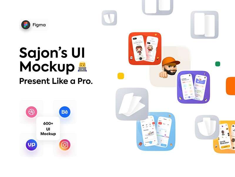 600+UI设计展示Figma模板，附视频教程 样机素材 sucaiwan.com