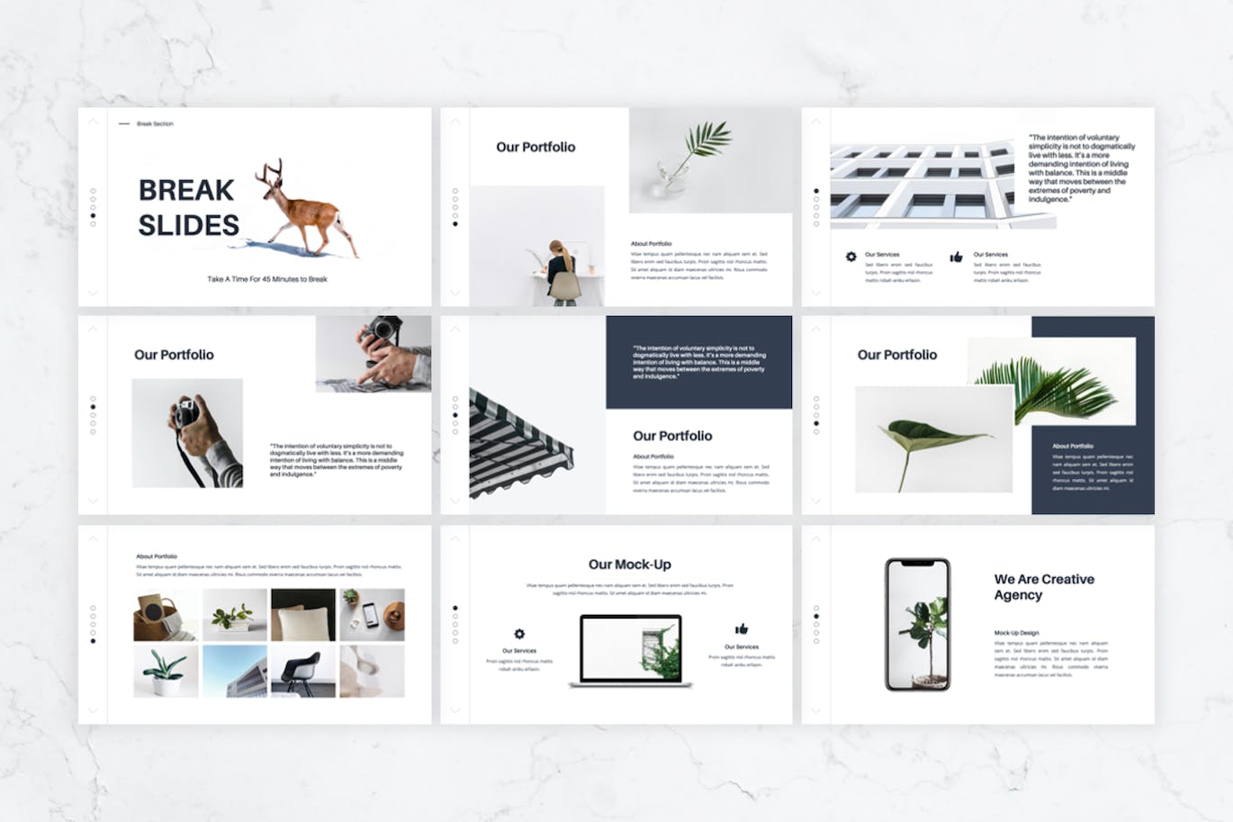 极简作品展示PowerPoint演示文稿模板 Thorne – Minimal PowerPoint Template 幻灯图表 sucaiwan.com