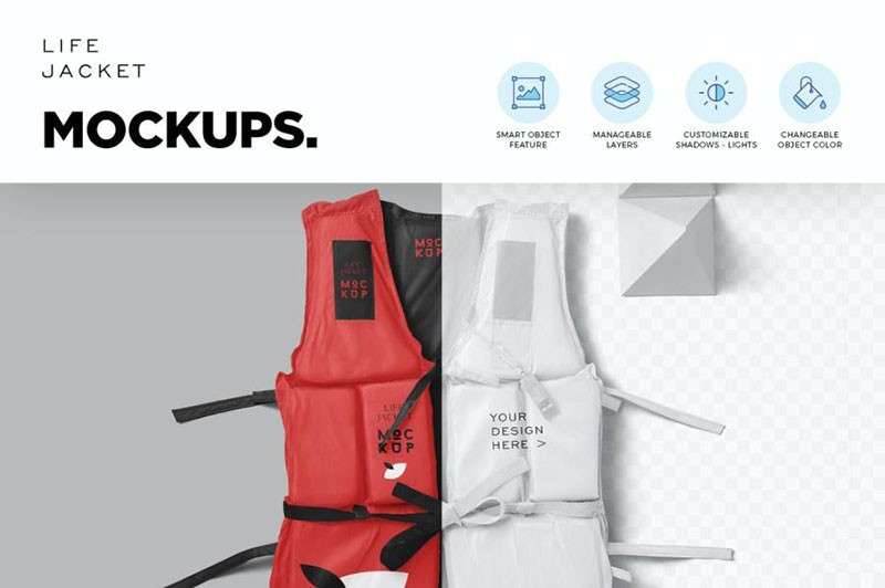 救生衣样机模板PSD 样机素材 sucaiwan.com