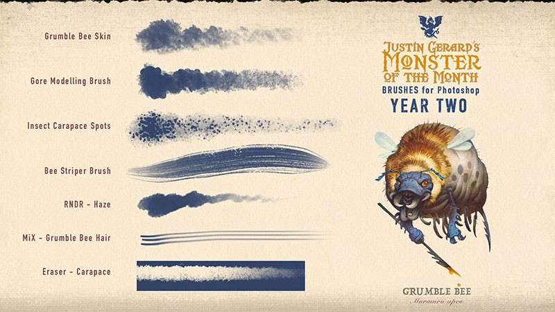 CG游戏怪物角色原画Photoshop笔刷 笔刷资源 sucaiwan.com