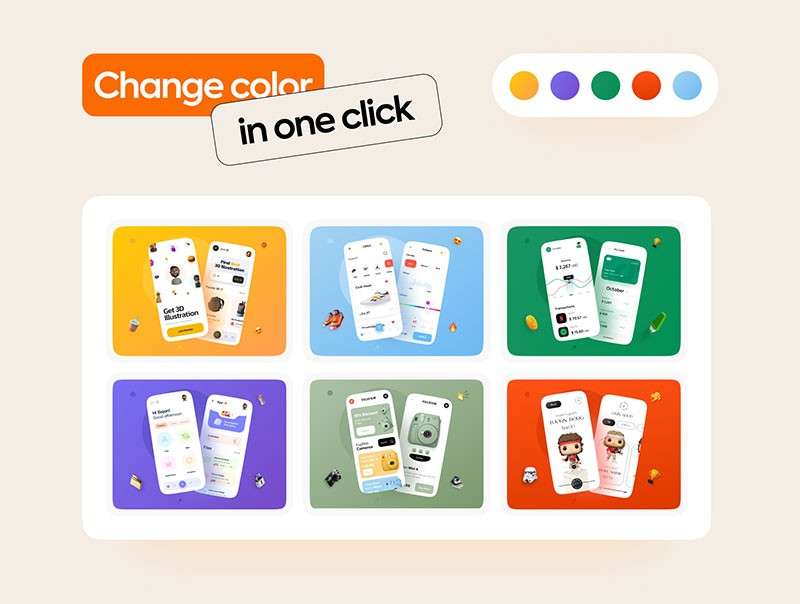 600+UI设计展示Figma模板，附视频教程 样机素材 sucaiwan.com