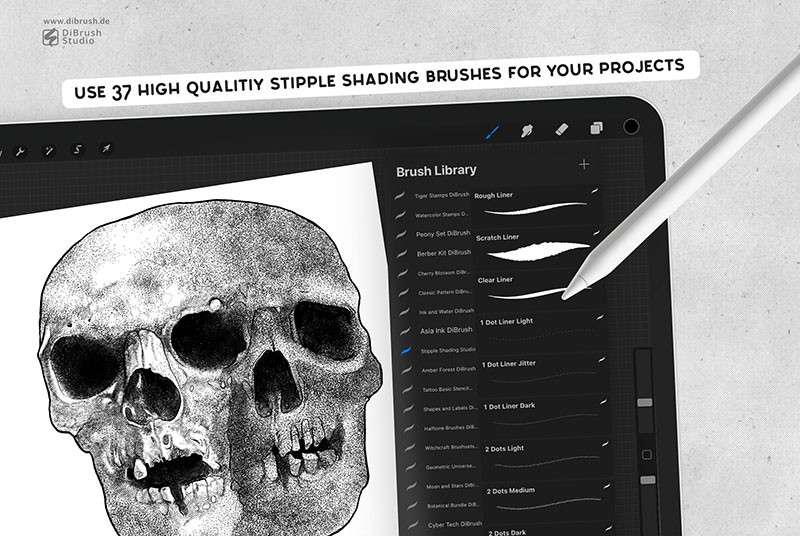 Procreate阴影点绘笔刷 笔刷资源 sucaiwan.com