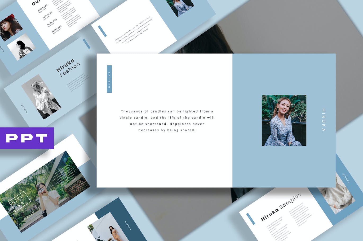 时装产品发布Powerpoint模板下载 Hiruka Powerpoint Template 幻灯图表 sucaiwan.com