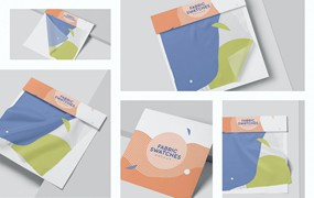 织物样品图案设计样机 Fabric Swatches Mockups