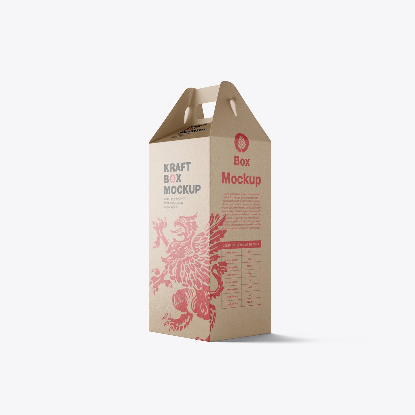 带把手的牛皮纸盒设计样机模板 Set Kraft Box with Handles Mockup APP UI sucaiwan.com