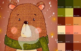 儿插小熊Procreate纹理笔刷