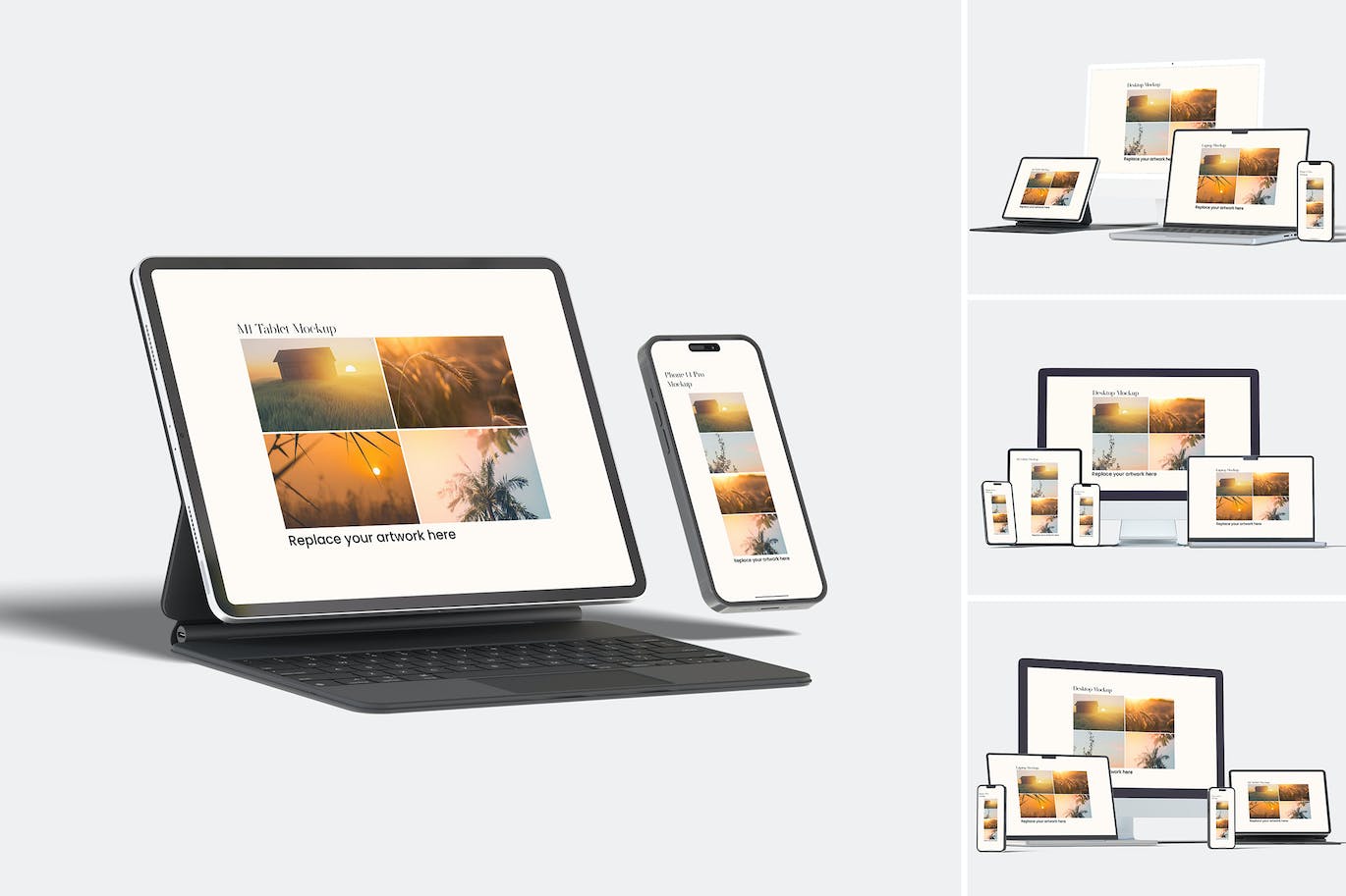 多屏幕响应式设备样机 Multi Device Realistic Mockup 样机素材 sucaiwan.com