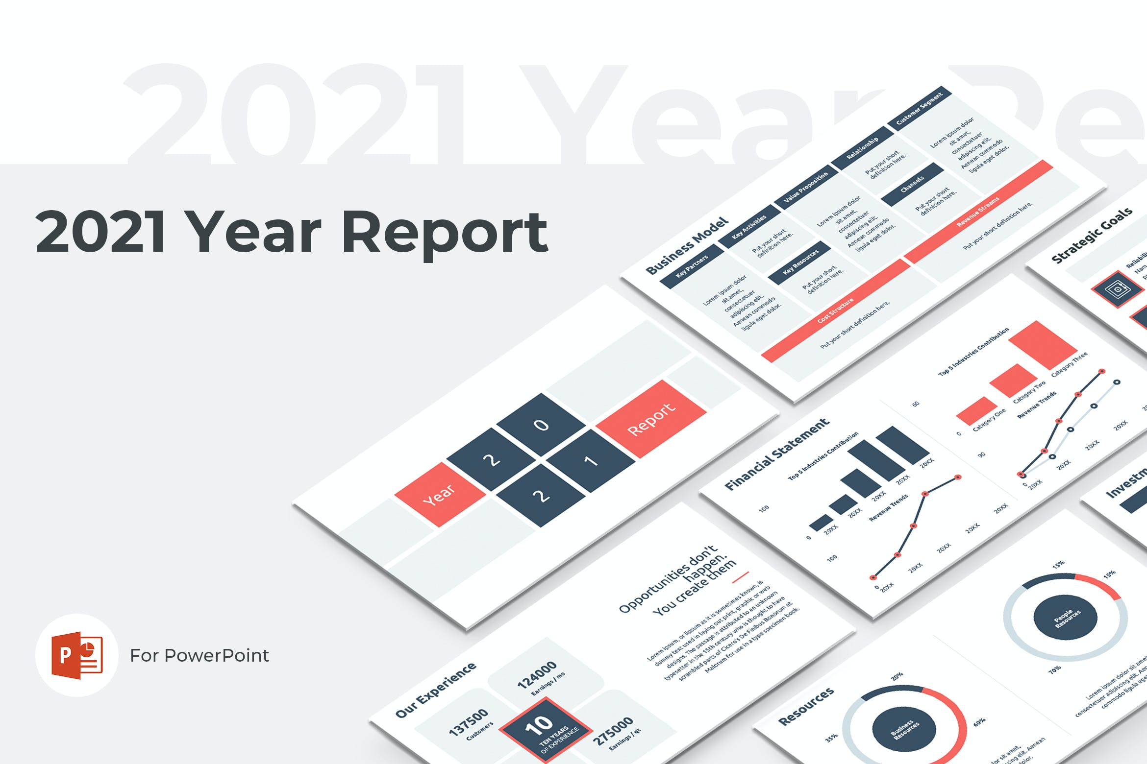 年度综合报告PPT幻灯片模板下载 2021 Year Report PowerPoint 幻灯图表 sucaiwan.com