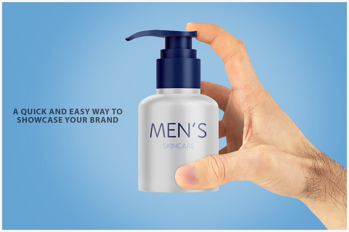 手拿化妆品按压瓶包装设计PSD样机 Cosmetic Pump in Hand Mockup PSD 样机素材 第4张-素材湾丨精选海外优质设计素材资源 手拿化妆品按压瓶包装设计PSD样机 Cosmetic Pump in Hand Mockup PSD 样机素材 sucaiwan.com