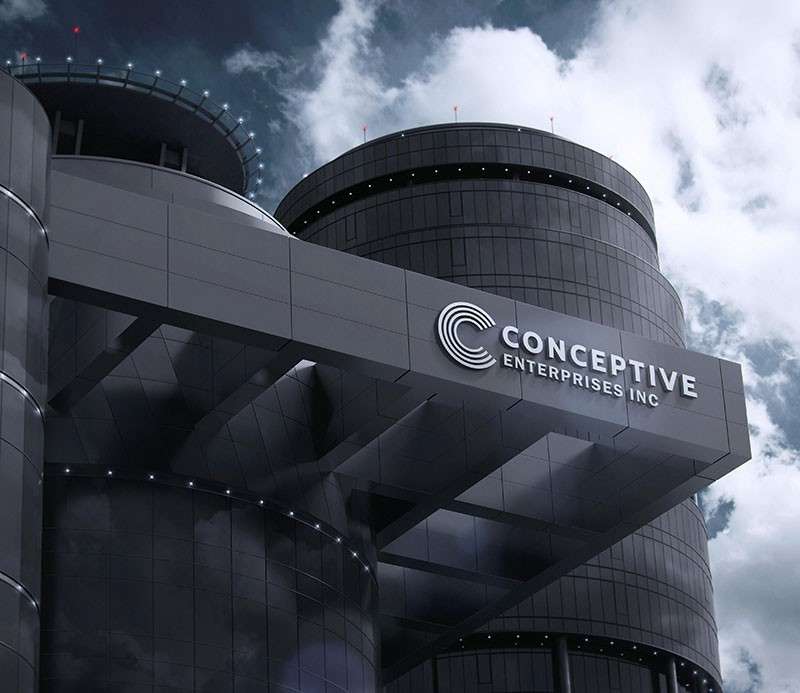 办公楼外墙立体LOGO标志牌样机模板PSD 样机素材 sucaiwan.com